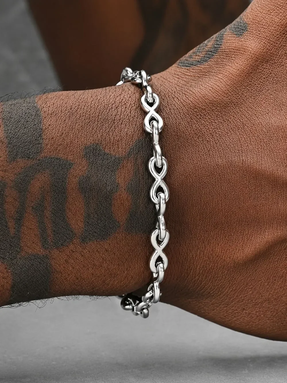 primobling Silver Infinity Link Men's Bracelet